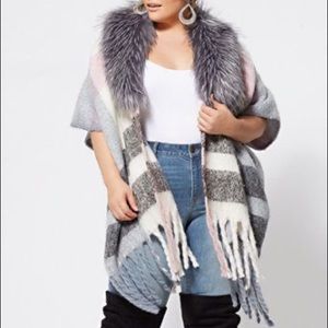 Fashion to Figure Ruana with Fur